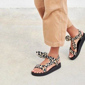 Loeffler Randall Maisie Leopard-Print Sport Sandals Sz 7